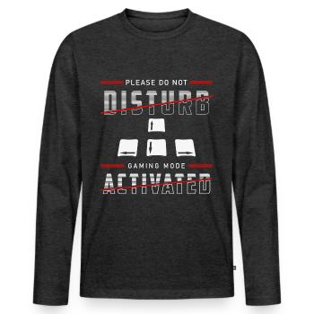 Ligue des joueurs - T-shirt manches longues Premium bio Homme - anthracite chiné - Devant - Nico (187cm)