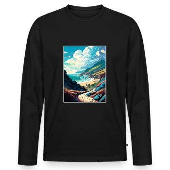Lost Coast Trail Californie Long Beach Cali Voyage - T-shirt manches longues Premium bio Homme - noir - Devant - Nico (187cm)