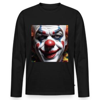 Clown - T-shirt manches longues Premium bio Homme - noir - Devant - Nico (187cm)