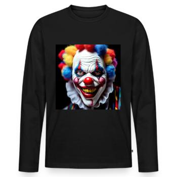Clown - T-shirt manches longues Premium bio Homme - noir - Devant - Nico (187cm)