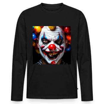 Clown - T-shirt manches longues Premium bio Homme - noir - Devant - Nico (187cm)