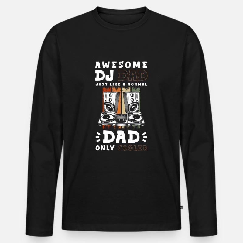 Schallplatte Techno Tanzen Turntable - Männer Premium Bio Langarmshirt - Schwarz