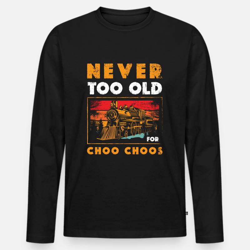 Zugführer Züge Leidenschaft - Männer Premium Bio Langarmshirt - Schwarz
