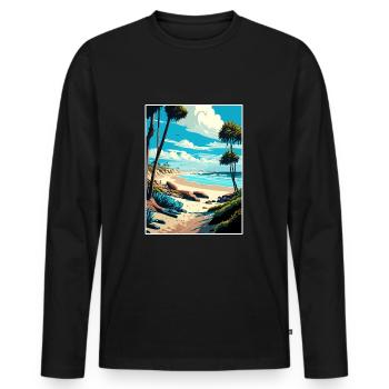 Salt Creek Beach California Vintage Travel Poster - Men's Premium Organic Long Sleeve Shirt - black - Front - Nico (187cm)