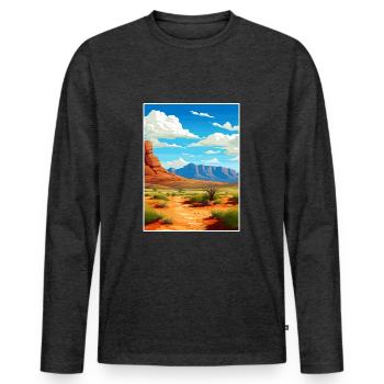 Guadalupe Mountains National Park Travel Poster - Men's Premium Organic Long Sleeve Shirt - heather anthracite - Front - Nico (187cm)