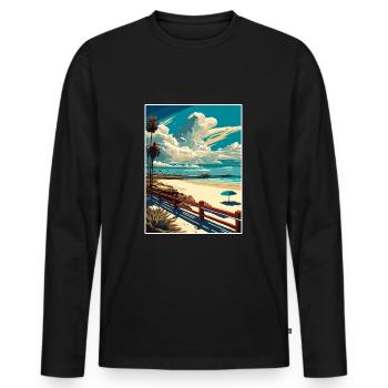 Henley Beach Australien Vintage Reiseposter WPA - Männer Premium Bio Langarmshirt - Schwarz - Vorne - Nico (187cm)