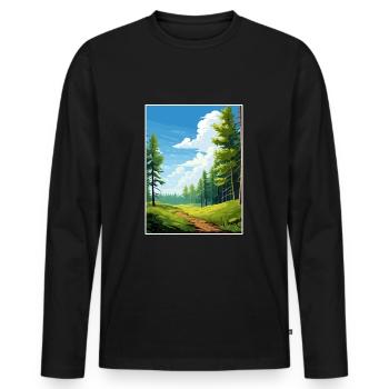 Kaitoke Regional Park Neuseeland Reiseposter - Männer Premium Bio Langarmshirt - Schwarz - Vorne - Nico (187cm)