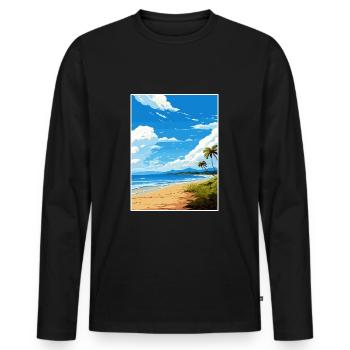 Nicoya Halbinsel Costa Rica Vintage Reiseposter - Männer Premium Bio Langarmshirt - Schwarz - Vorne - Nico (187cm)