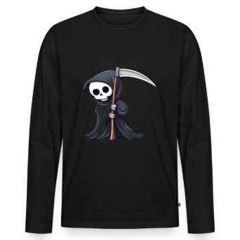 The Grim Reaper - Men's Premium Organic Long Sleeve Shirt - black - Front - Nico (187cm)