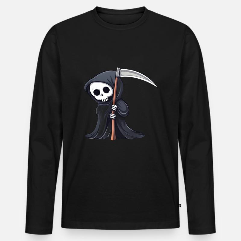 Sensenmann - Männer Premium Bio Langarmshirt - Schwarz