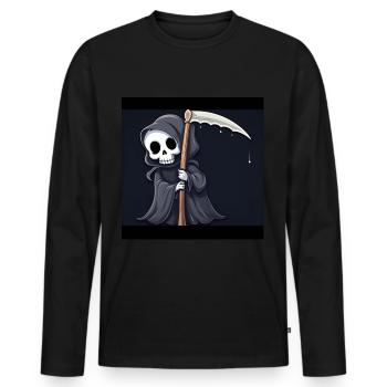 The Grim Reaper - Men's Premium Organic Long Sleeve Shirt - black - Front - Nico (187cm)
