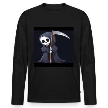 The Grim Reaper - Men's Premium Organic Long Sleeve Shirt - black - Front - Nico (187cm)