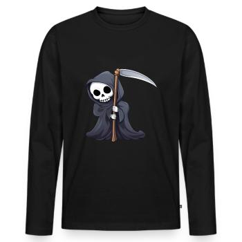 The Grim Reaper - Men's Premium Organic Long Sleeve Shirt - black - Front - Nico (187cm)
