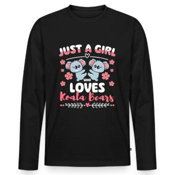 Koala Beuteltier Zoo - Männer Premium Bio Langarmshirt - Schwarz - Vorne - Nico (187cm)