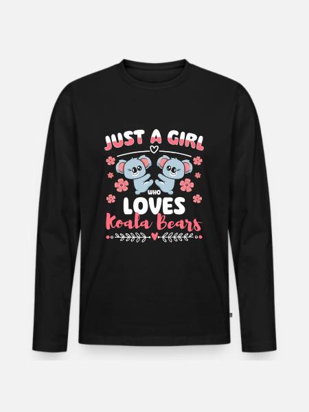 Koala Marsupial Zoo - Men's Premium Organic Long Sleeve Shirt - black