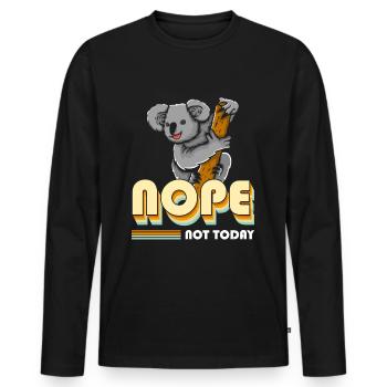 Eucalyptus Animal Australie - T-shirt manches longues Premium bio Homme - noir - Devant - Nico (187cm)