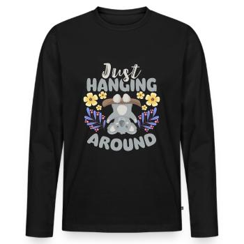 Eukalyptus Flauschig Beuteltier Outback - Männer Premium Bio Langarmshirt - Schwarz - Vorne - Nico (187cm)