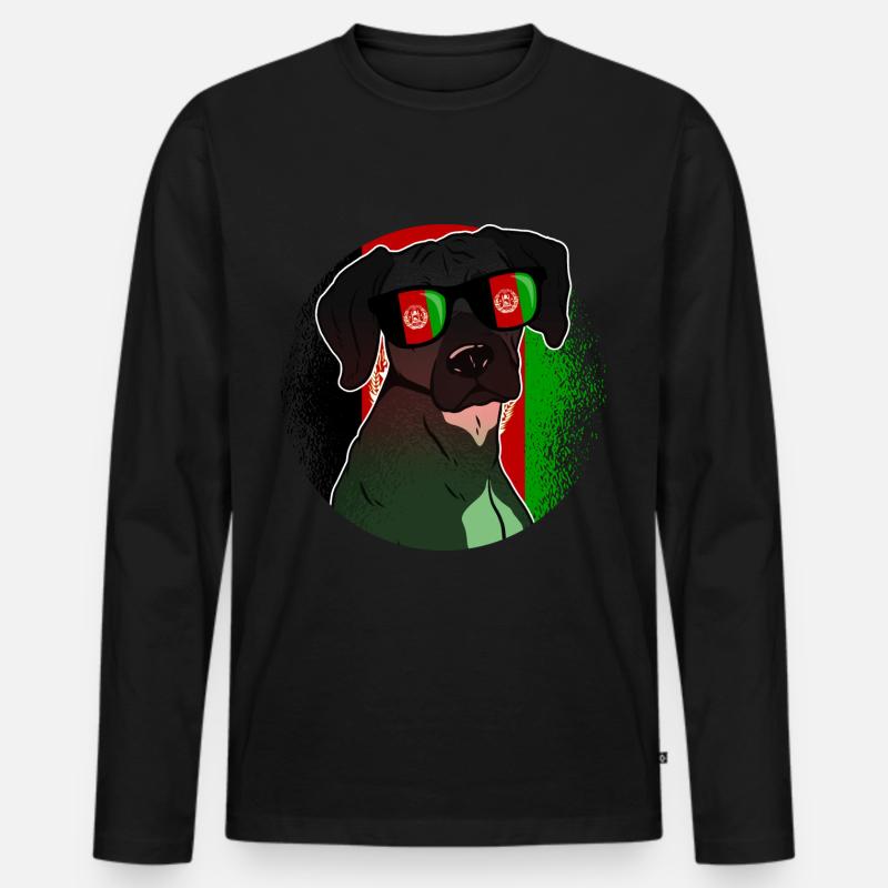 Afghanistan - Männer Premium Bio Langarmshirt - Schwarz