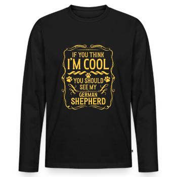 Service de protection des chiens de garde - T-shirt manches longues Premium bio Homme - noir - Devant - Nico (187cm)