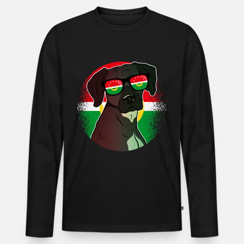 Union des Arabischen Maghreb - Männer Premium Bio Langarmshirt - Schwarz
