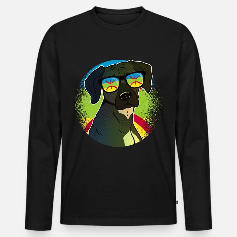 Amazigh - Männer Premium Bio Langarmshirt - Schwarz