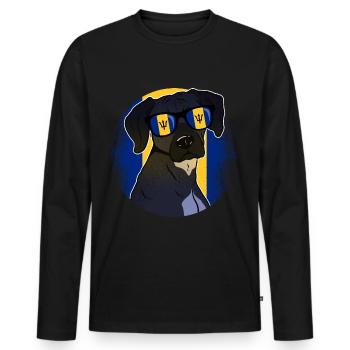 Barbade - T-shirt manches longues Premium bio Homme - noir - Devant - Nico (187cm)