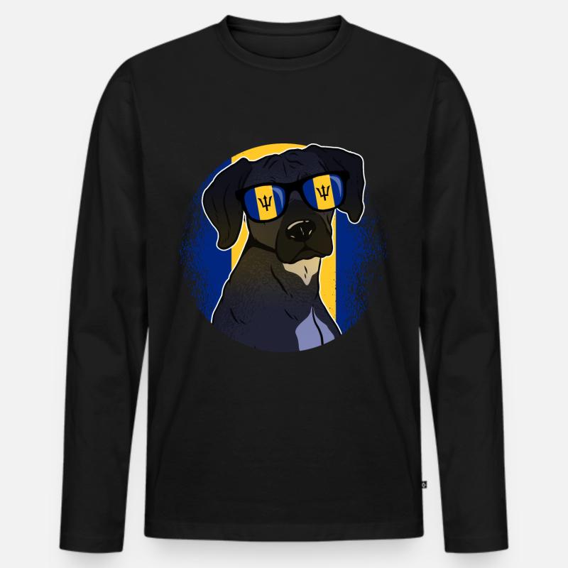 Barbados - Männer Premium Bio Langarmshirt - Schwarz