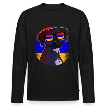 Armenia - Men's Premium Organic Long Sleeve Shirt - black - Front - Nico (187cm)