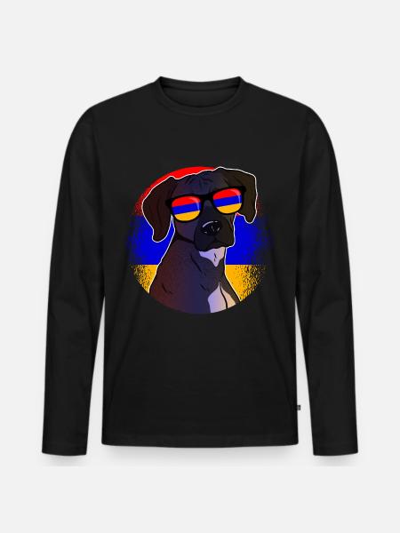 Armenien - Männer Premium Bio Langarmshirt - Schwarz