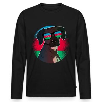 Azerbaïdjan - T-shirt manches longues Premium bio Homme - noir - Devant - Nico (187cm)