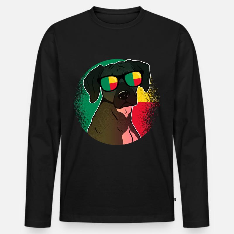 Benin - Männer Premium Bio Langarmshirt - Schwarz