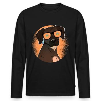 Bali - T-shirt manches longues Premium bio Homme - noir - Devant - Nico (187cm)
