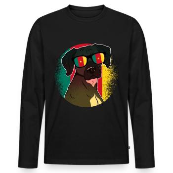 Cameroun - T-shirt manches longues Premium bio Homme - noir - Devant - Nico (187cm)