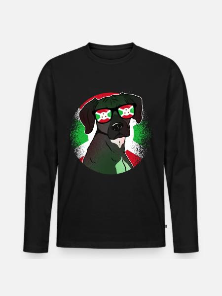 Burundi - Men's Premium Organic Long Sleeve Shirt - black