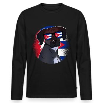 Cuba - T-shirt manches longues Premium bio Homme - noir - Devant - Nico (187cm)