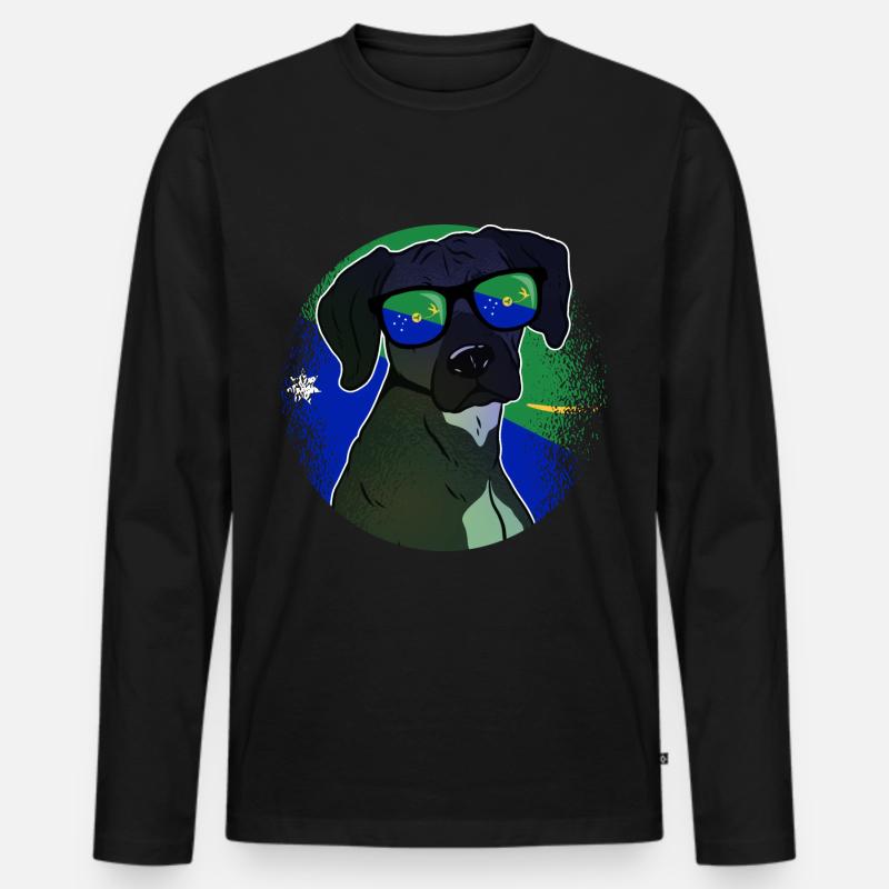 Weihnachtsinsel - Männer Premium Bio Langarmshirt - Schwarz