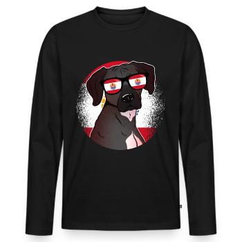 Polynésie française - T-shirt manches longues Premium bio Homme - noir - Devant - Nico (187cm)