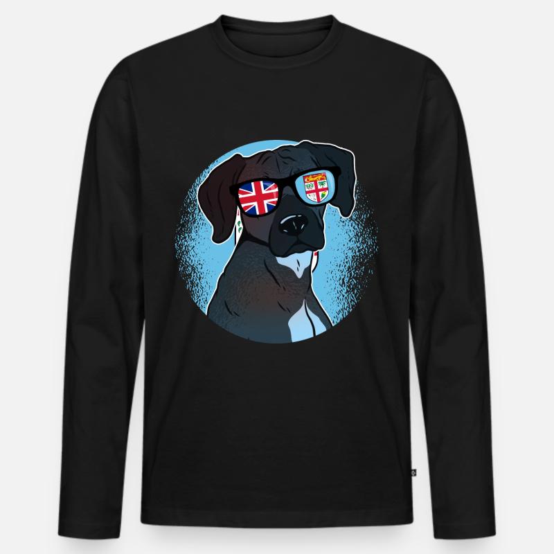 Fidschi - Männer Premium Bio Langarmshirt - Schwarz