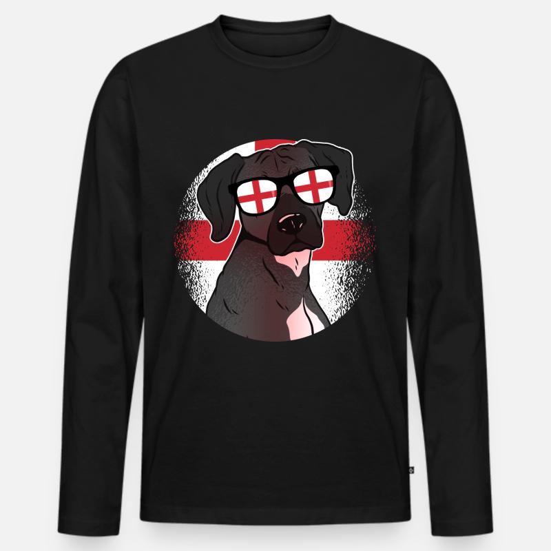 England - Männer Premium Bio Langarmshirt - Schwarz