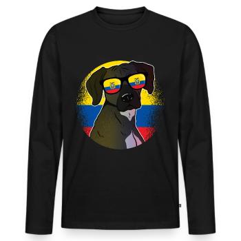 Ecuador - Men's Premium Organic Long Sleeve Shirt - black - Front - Nico (187cm)
