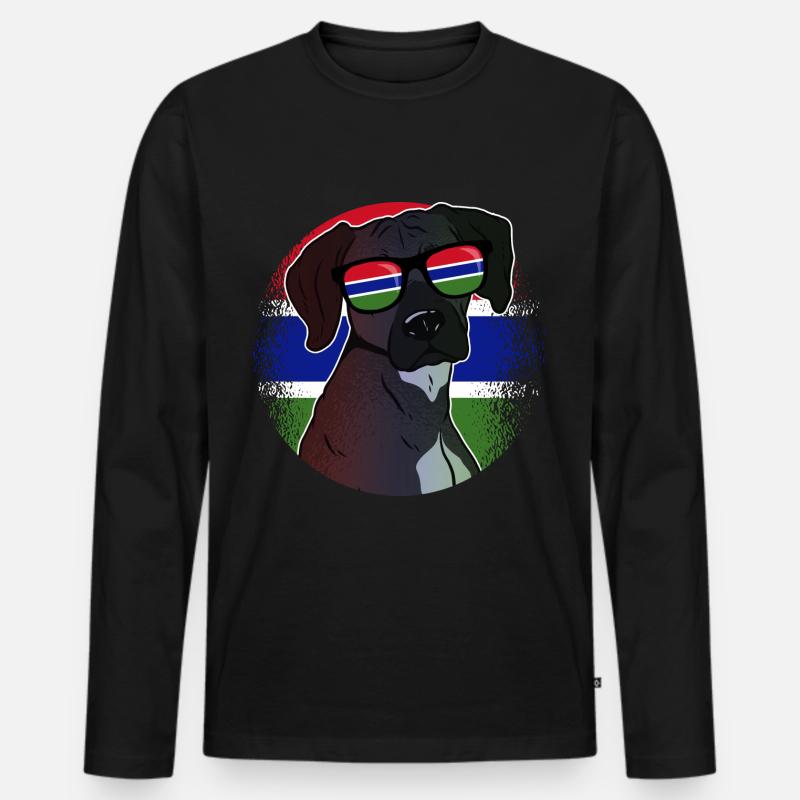 Gambia - Männer Premium Bio Langarmshirt - Schwarz