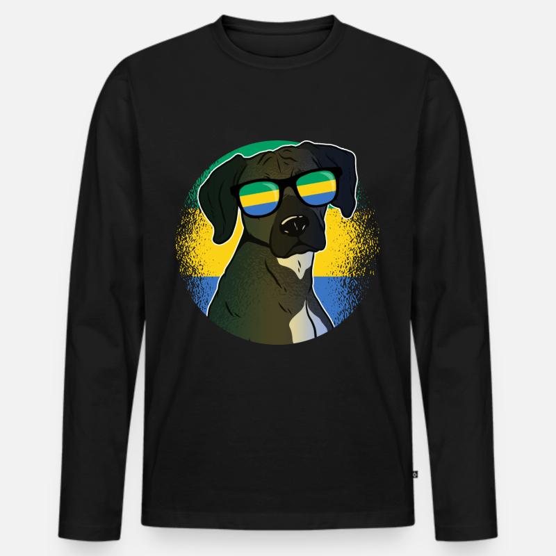 Gabun - Männer Premium Bio Langarmshirt - Schwarz