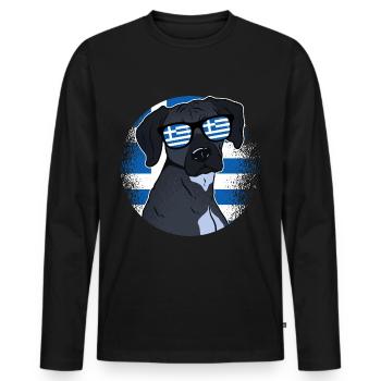 Greece - Men's Premium Organic Long Sleeve Shirt - black - Front - Nico (187cm)