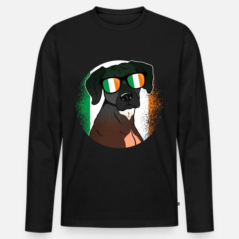 Irland - Männer Premium Bio Langarmshirt - Schwarz