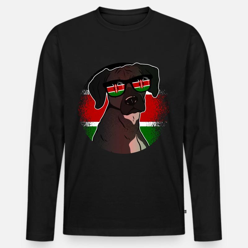 Kenia - Männer Premium Bio Langarmshirt - Schwarz