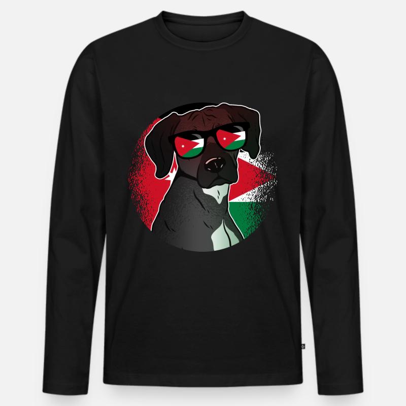 Jordanien - Männer Premium Bio Langarmshirt - Schwarz