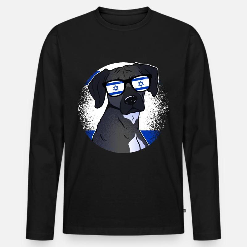 Israel - Männer Premium Bio Langarmshirt - Schwarz