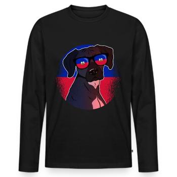 Haiti - Men's Premium Organic Long Sleeve Shirt - black - Front - Nico (187cm)