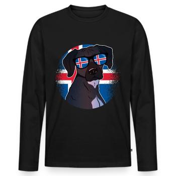 Islande - T-shirt manches longues Premium bio Homme - noir - Devant - Nico (187cm)