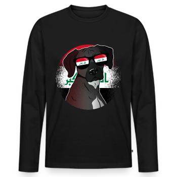 Irak - T-shirt manches longues Premium bio Homme - noir - Devant - Nico (187cm)